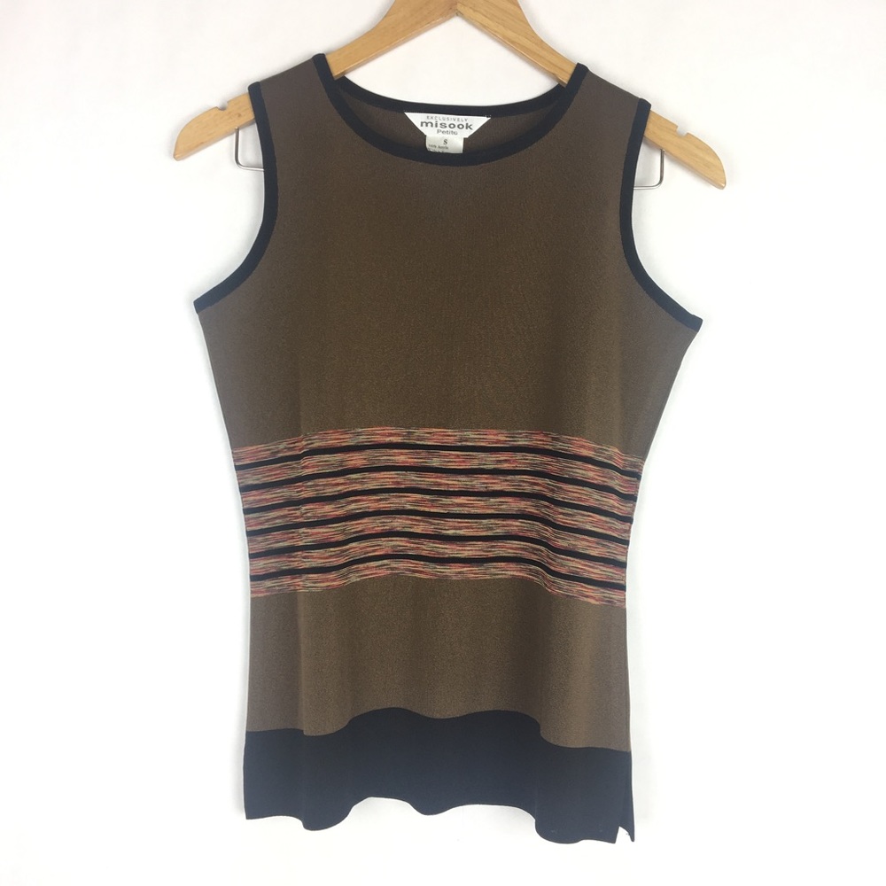 Exclusively Misook Women’s Sleeveless Shell Brown